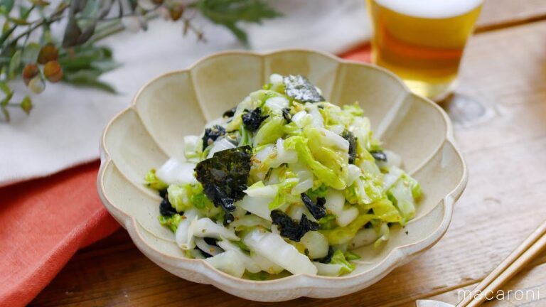 【白菜の韓国海苔ナムル】メイン食材1つ！白菜大量消費レシピ♪｜macaroni（マカロニ）