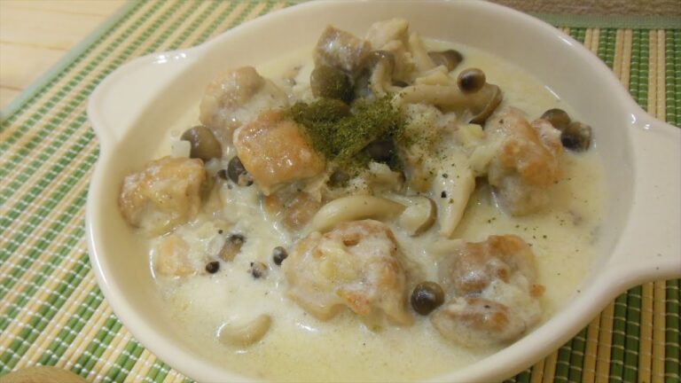【簡単レシピ】鶏ときのこのクリーム煮の作り方【 Boiled cream of chicken and mushrooms】