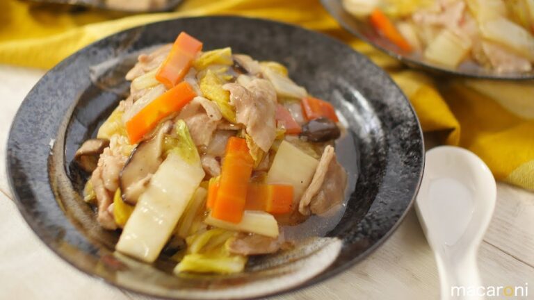 レンジで 簡単 とろりんちょ！豚肉 白菜の あんかけ ご飯 のレシピ 作り方