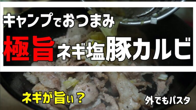 キャンプでおつまみ、極旨ネギ塩豚カルビ