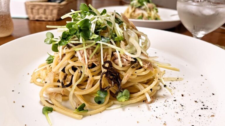 和えるだけ！ツナと塩昆布の和風パスタ【人気料理研究家が教える簡単レシピ】