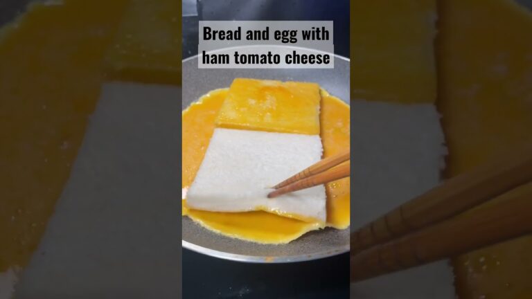美味しい卵トーストにトマト　生ハム　チーズ挟んでみた　Bread and egg with ham tomato cheese #short #shorts