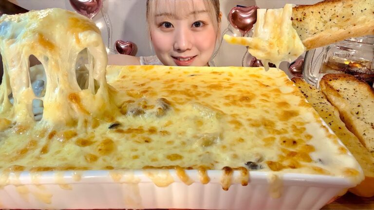 ASMR チキンマカロニグラタン Chicken Macaroni Cheese Gratin【日本語字幕】【咀嚼音/ Mukbang/ Eating Sounds】