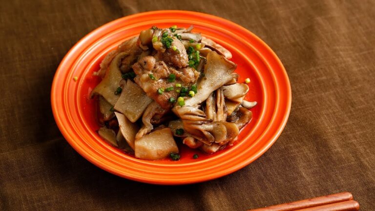 ねぎたっぷり！きのこと鶏肉のゆずこしょう風味