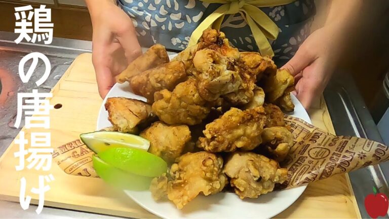 鶏の唐揚げにブロッコリーとカリフラワーのマリネとトマトサラダ