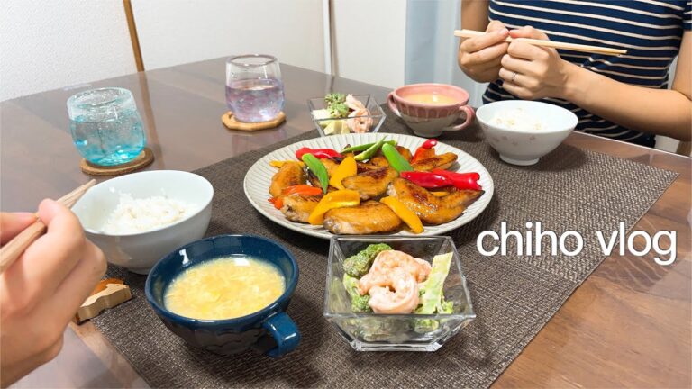 料理vlog🍤休日ブランチとヘルシーどんぶり/エビたまサンド/手羽先のグリル/さっぱり丼/とろふわ卵スープ