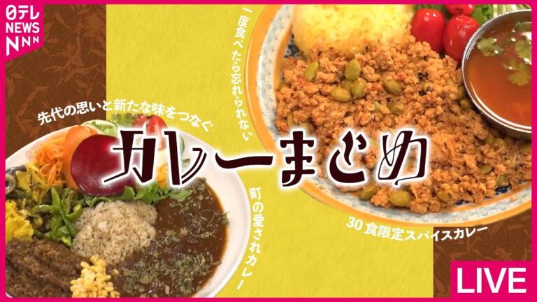 【カレーまとめ】1日30食限定!名店女将のスパイスカレー/1皿で３度美味!?町の愛されスパイシーカレー/100年以上続く黒いカレー　など　グルメニュースライブ（日テレNEWSLIVE）