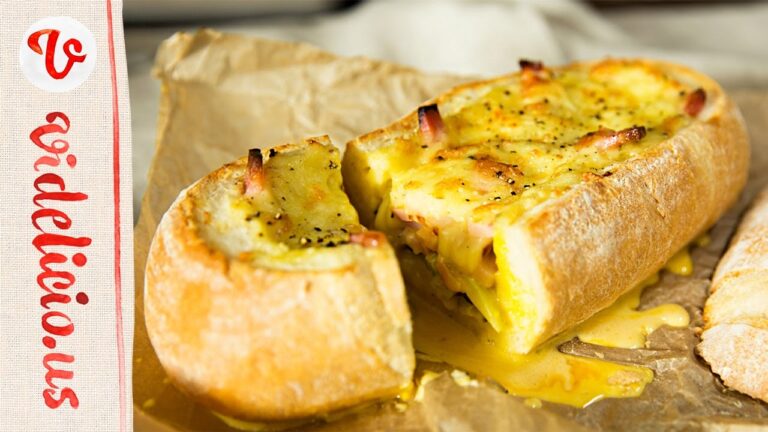 卵がとろ～っと溢れ出る！具だくさんカルボナーラのブレッドボート | How to Make  Carbonara Bread Boat