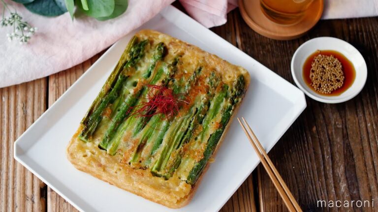 【アスパラチーズチヂミ】卵焼き器で作る♪丸ごとアスパラを堪能できるレシピ