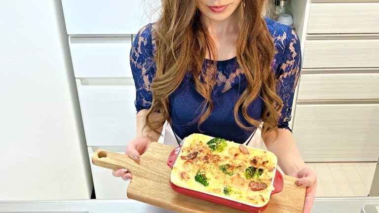 一人暮らしキャバ嬢の【えびマカロニグラタン】の作り方！ ｜vlog