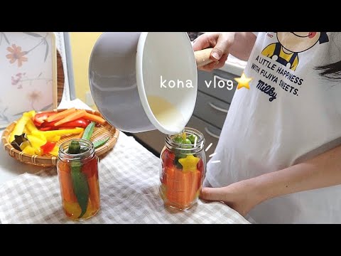 【料理vlog 】高校時代の友達と料理した日🏡茄子とモッツァレラチーズのトマトパスタ／韓国で流行っているライスペーパートッポギ作り🌶星のピクルス🌟ヤンニョムチキン／王道キンパ／라이스페이퍼떡볶이