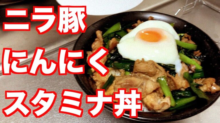 【素人飯】ガッツリ食べたかったのでニラ豚スタミナにんにく丼を作ってみました【スタミナ丼】