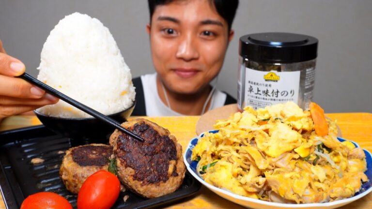 ASMR(喋りBGMなし)ハンバーグ,麩チャンプルー/Hamburger steak,Fu chanpuru 【Eating Sounds/咀嚼音/Mukbang】