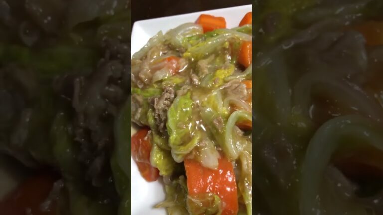 白菜と豚肉のうま煮#shorts#白菜#豚肉#人参#水溶き片栗粉#みりん#創味のつゆ