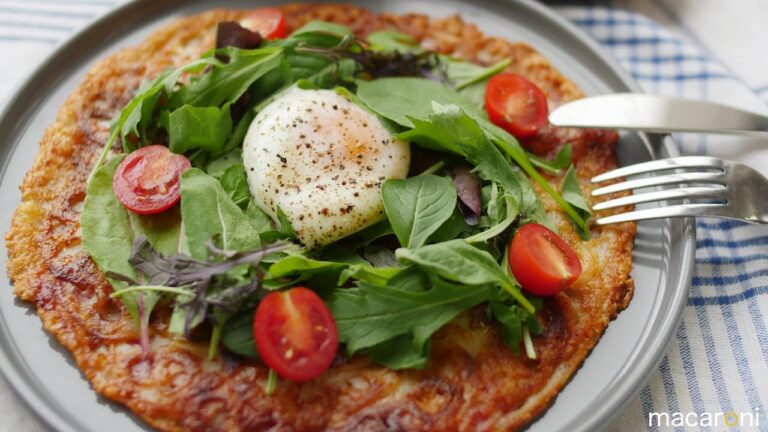 ポーチドエッグとろ〜り！ カリカリ れんこんの ビスマルク風 ピザ のレシピ 作り方
