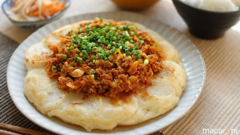 カリッとホクホクうま辛い！豚 キムチ そぼろの 長芋 チヂミ のレシピ 作り方