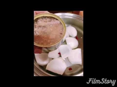 新玉ねぎとサバ缶の煮込み
