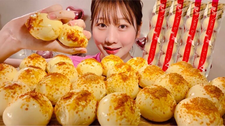 ASMR Creme Brulee Pudding【Mukbang/ Eating Sounds】【English subtitles】