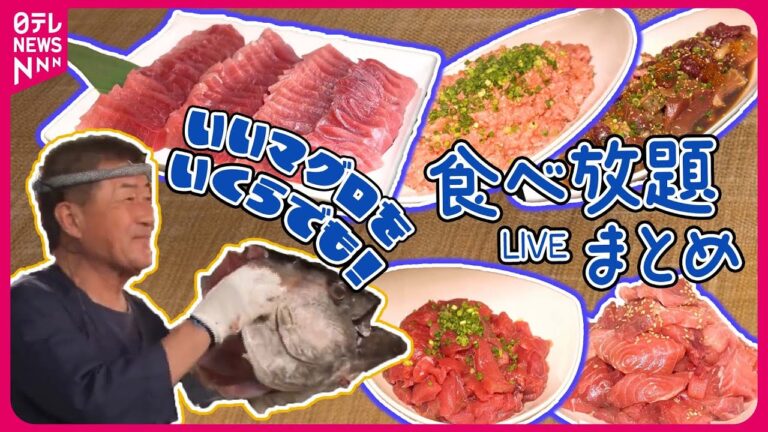【食べ放題まとめ】 豪華！マグロづくしのランチ/豪華焼き肉＆マグロ＆ホテル朝食！お得なこだわりメニュー/ 中華料理50品が飲茶で食べ放題    など　グルメニュースライブ（日テレNEWS LIVE）