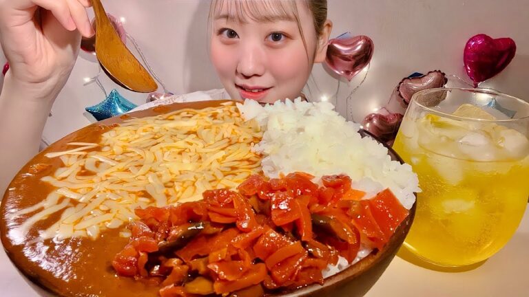 ASMR 無印良品のバターチキンカレー Butter Chicken Curry and Rice【日本語字幕】【咀嚼音/ Mukbang/ Eating Sounds】
