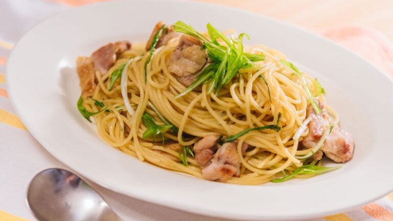 鶏レモンと青じそのパスタ～水菜も寄り添って～