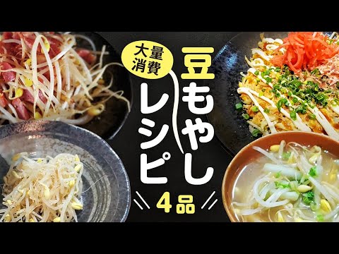 【豆もやしレシピ４品】豆もやしを使った簡単激旨４品で節約&手抜き｜無限ループ！