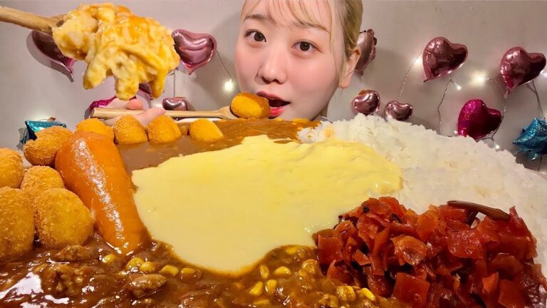 ASMR Curry and Rice【Mukbang/ Eating Sounds】【English subtitles】