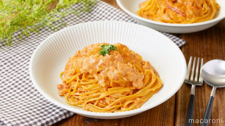 【ツナのトマトクリームパスタ】生クリームで濃厚！別ゆでなしでワンパンで♪ツナとトマトの旨みたっぷり｜macaroni（マカロニ）