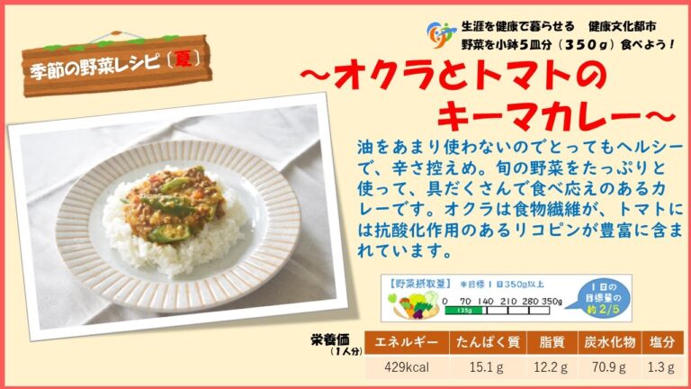 【季節の野菜レシピ〔夏野菜〕】「キーマカレー」