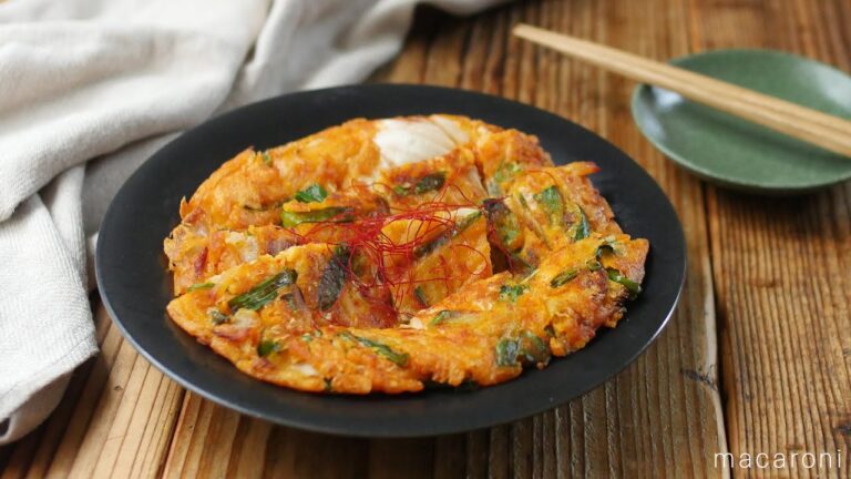 手軽に海鮮風。さきいかキムチチヂミ
