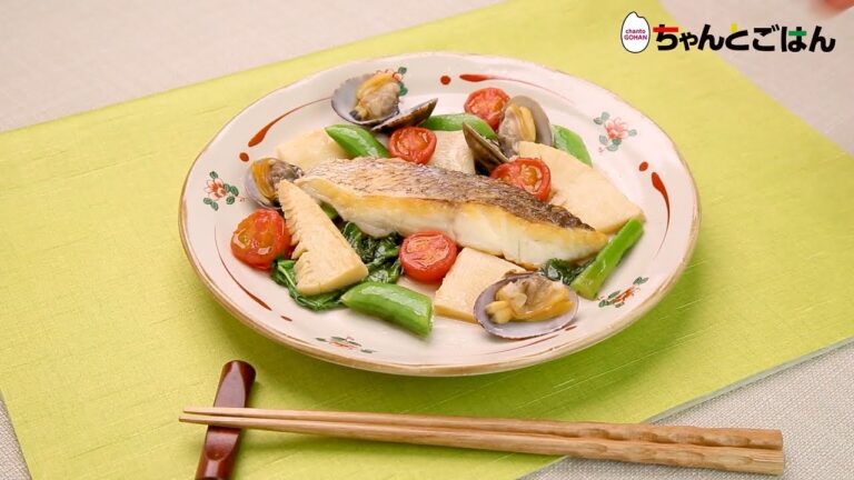 【動画レシピ】春よ来い♪鯛と春野菜のフライパン蒸し