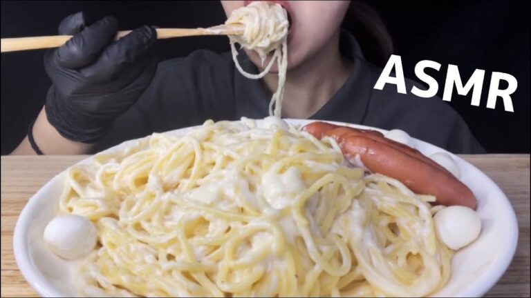ASMR  濃厚 チーズクリームパスタ を 食べる eating sounds