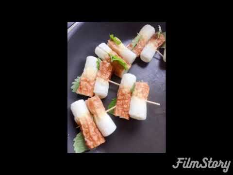 ちくわとシソチーズのクルクル巻き