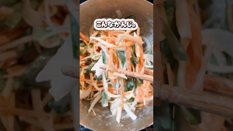 【今日の晩ご飯】米粉のチヂミ作ってみた！#shorts