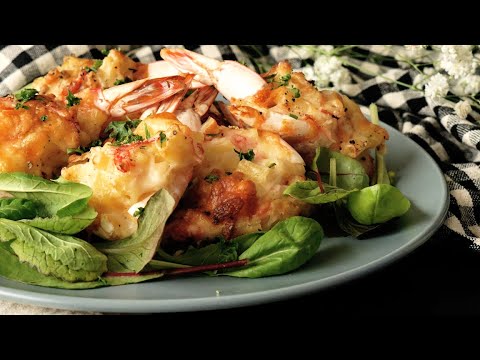 【カリッとジューシー】まるごと海老のグラタン焼き🍤