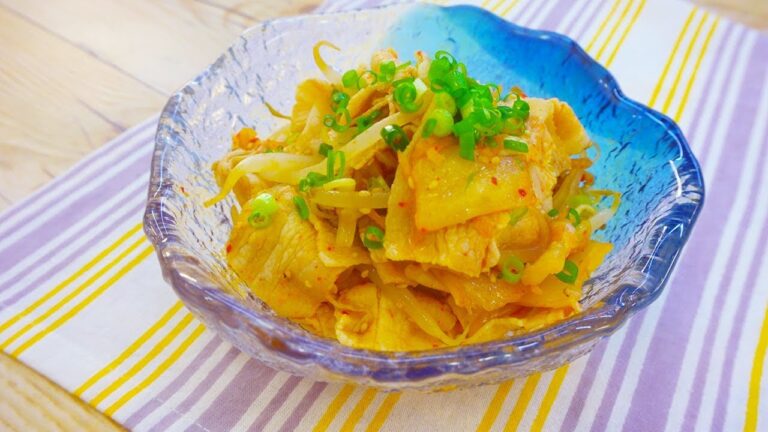 もやしシャキシャキ！冷しゃぶ豚ばらのピリ辛キムチ和え