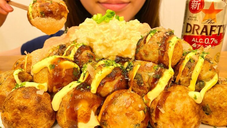 【大食い】たこ焼きに明太マヨとタルタルぶっかけて食べる罪深い晩ご飯【飯テロ】