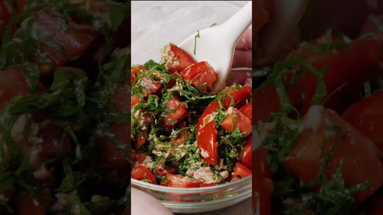 青じそたっぷりシーチキンとトマトのサラダ