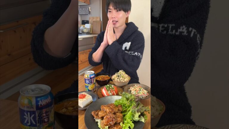 仕事終わりに作る甘辛黒こしょうチキン定食✨#shorts