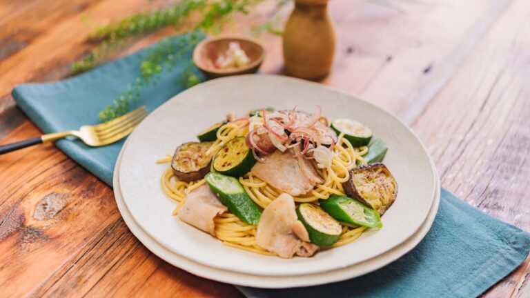 夏野菜の青じそパスタ