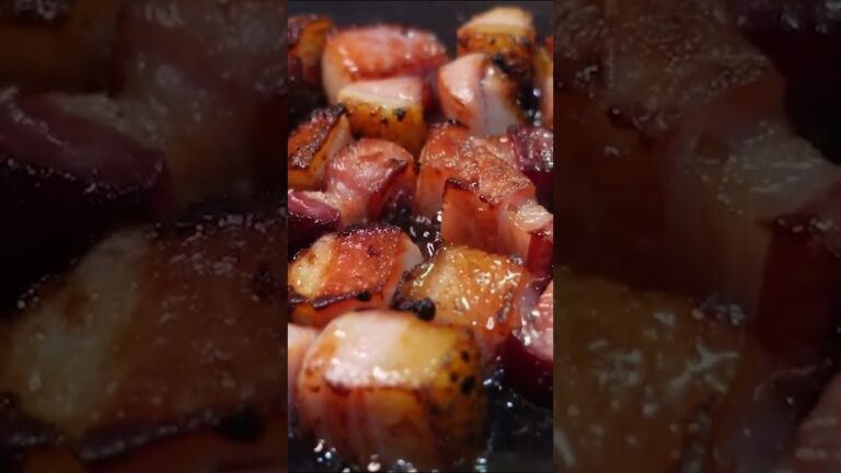 米国ベーコンで最強カリカリ丼【ASMR】 #shorts