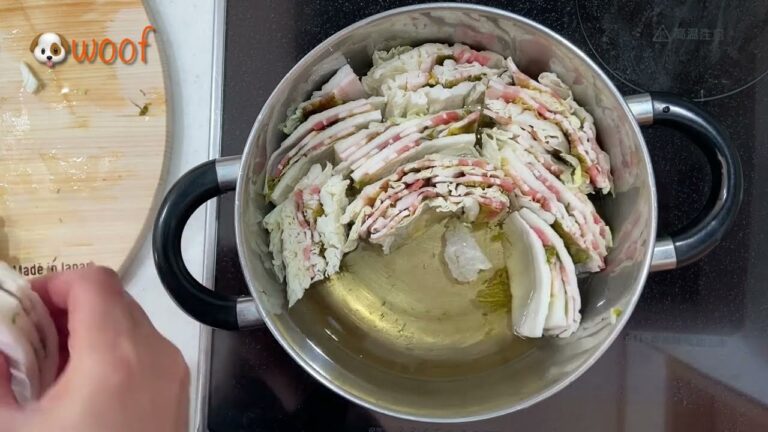 白菜と豚バラとおぼろ昆布のミルフィーユ鍋