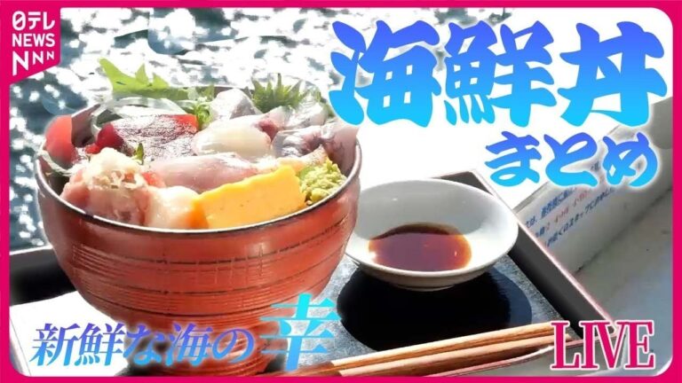 【海鮮丼まとめ】倉庫街の海鮮丼/こだわりの“名物丼”大集合/寿司店なのにまさか…! サービス満点のモツ煮定食！終着駅の美味い店など　グルメニュースライブ（日テレNEWS LIVE）