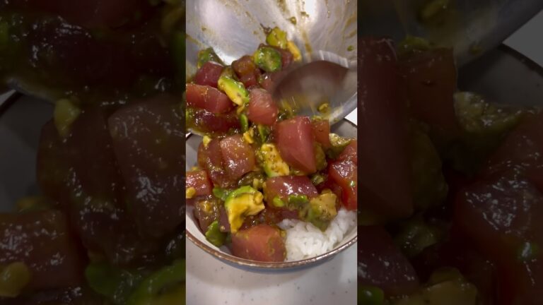 30kg痩せた男が食べているマグロポキ丼の作り方を紹介したいと思います！#shorts #short