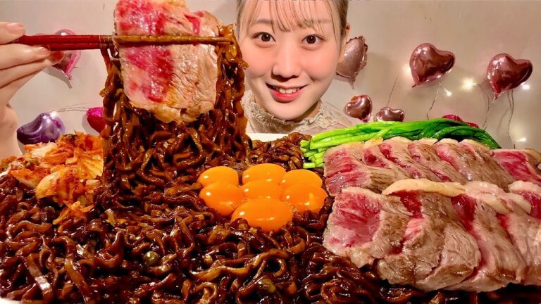 ASMR Jajangmyeon Korean Black  Bean Noodles【Mukbang/ Eating Sounds】【English subtitles】