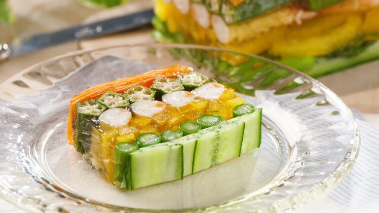 夏野菜とえびの和だしテリーヌ【マルイレシピ】