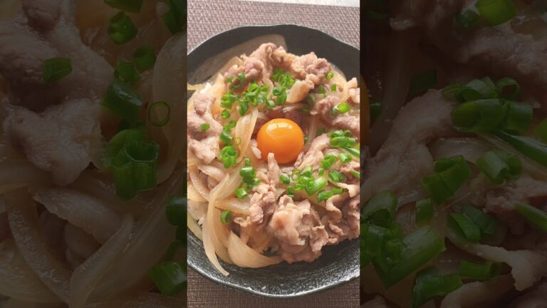 レンジで簡単❗【豚丼🐷】#Shorts #ひめりんご