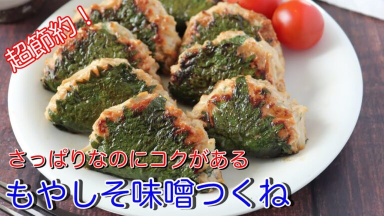 もやしでかさ増し！超節約～♪ダブル青じそが美味しい♡もやしそ味噌つくね【節約ごはん おうちごはん おかず 料理 レシピ 簡単レシピ 今日のごはん 作り置き つくね】