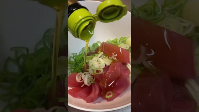 酒のアテ🍶鮪とネギの塩かぼす和え
