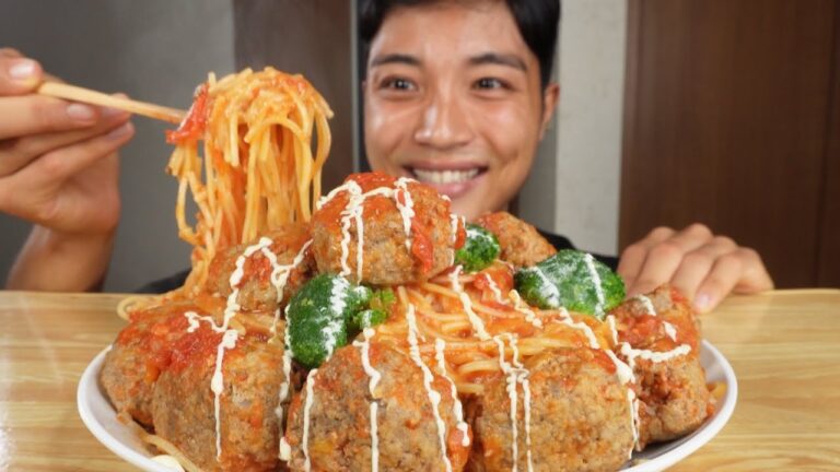 ASMR(喋りBGMなし)ミートボールパスタ/Spaghetti & Meatballs【Eating Sounds/咀嚼音/Mukbang】
